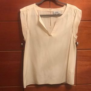Cream silk Tibi top
